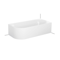 Bette Lux V Silhouette Freestanding R Bath 1750 x 800 with waste